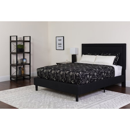 Flash Furniture Queen Platform Bed Set, Black SL-BMF-23-GG